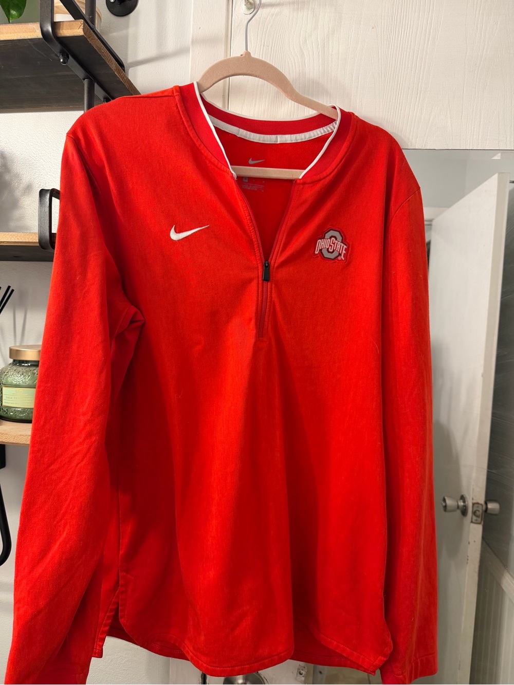 Nike Red Ohio State Quarter-Zip Pullover